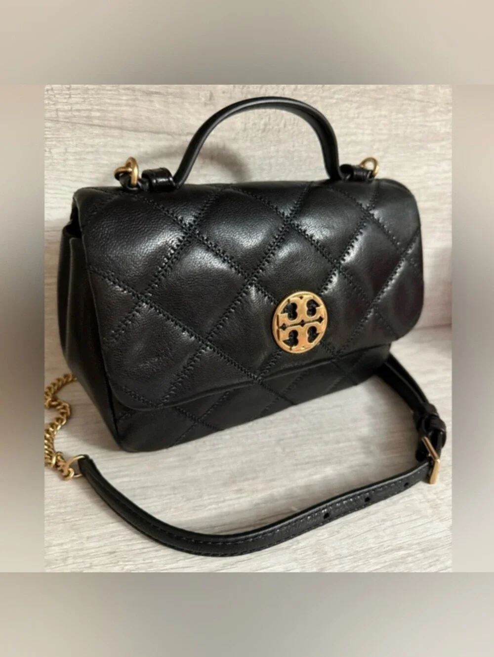 Tory Burch Willa Mini Top Handle Bag paired with the Tory Burch Willa Wallet